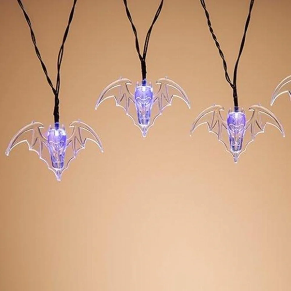 NWT battery operated LED bat lights 10 bats indoor outdoor Halloween